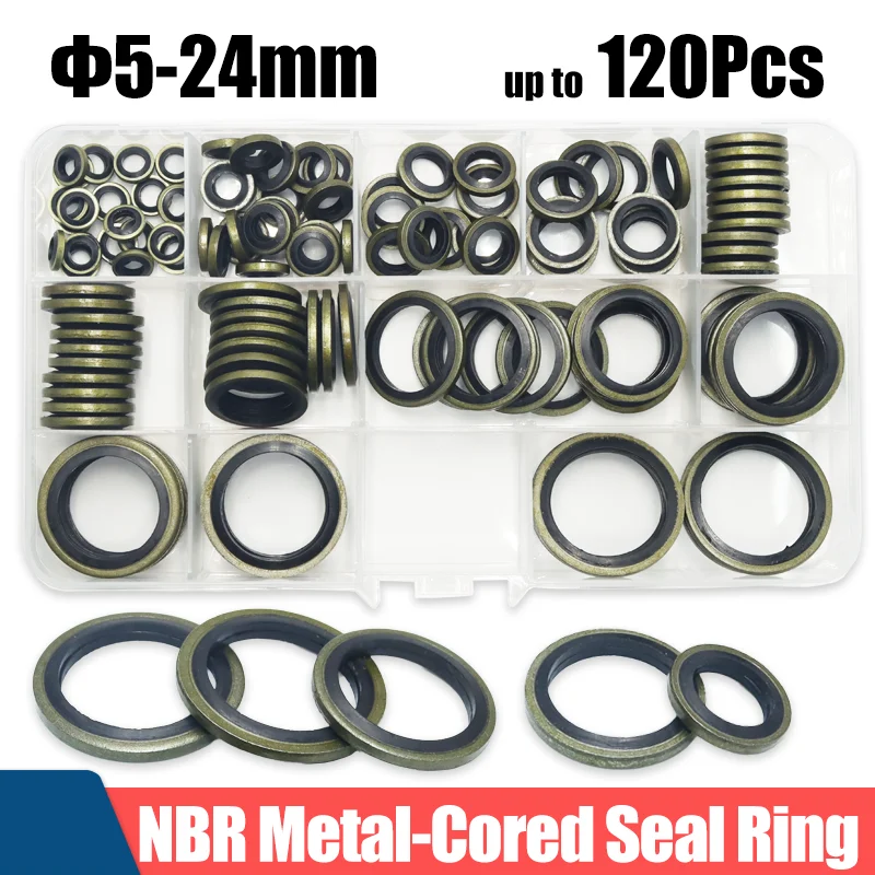 

Seal Washer M5 M6 M8 M10 M12 M14 M16 to M24 High Pressure Hydraulic Pipe Seal Pad Rubber Metal Shim NBR Metal Seal Gasket Oring