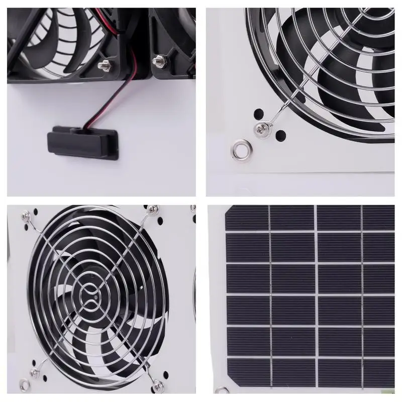 Solar Dal Fan Exhaust Fan Double Fan High Airflow Solar Operated Double Fan Solar Panel Exhaust Fan Car Electrical Appliances