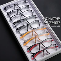 Juego de 9 piezas de gafas de lectura clásicas e informales, montura ultraligera con cómodo soporte para la nariz, diseño antideslizante