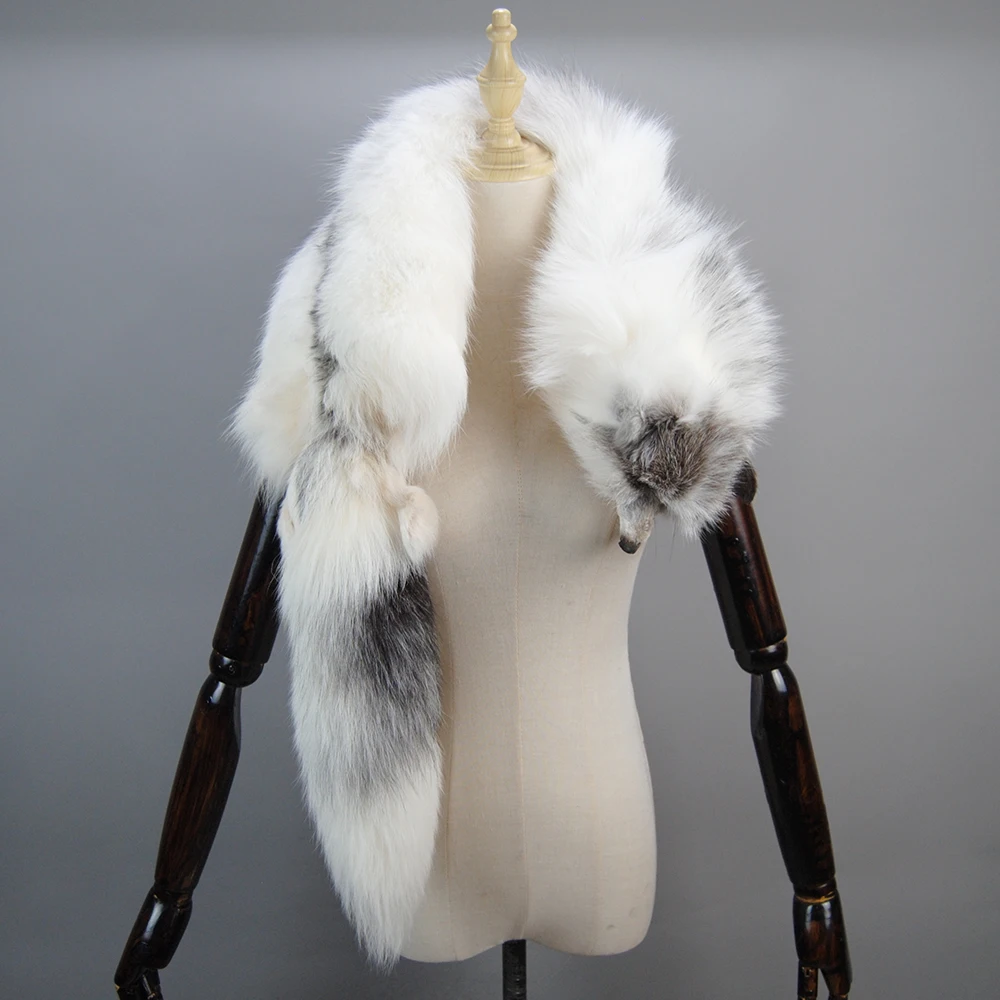 2024 Natural One-Piece Fox Fur Collar Warm Soft Real Fox Fur Scarf Fashion Party Luxury Brand Women Real Winter Fox Fur Scarves