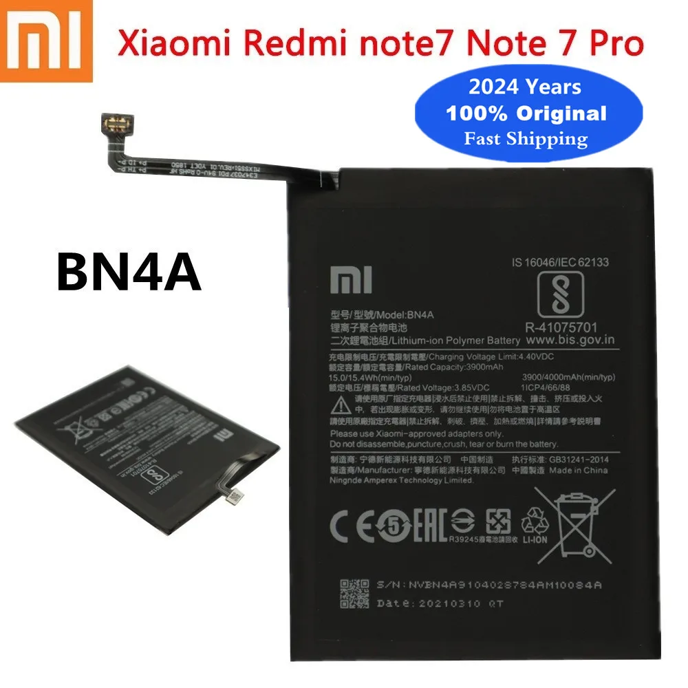 

2024 Years BN4A Original Battery For Xiaomi Redmi Note7 Note 7 Pro M1901F7C 4000mAh Replacement Batteries In Stock Fast Shipping