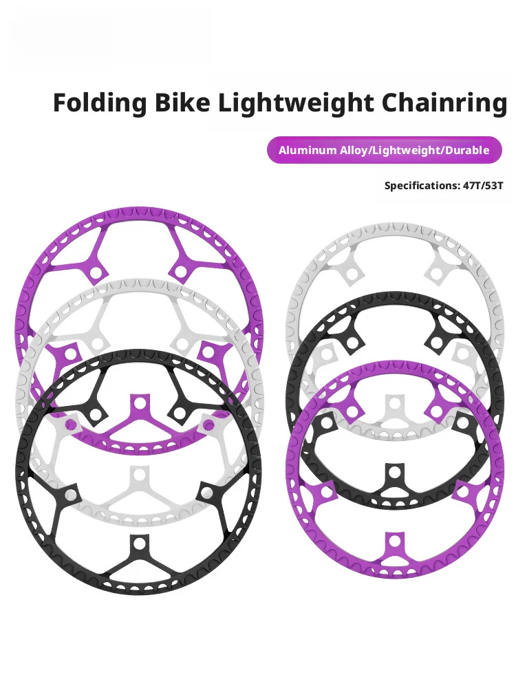 

aluminum Alloy Folding Bike Chainwheel Chainring 47/53T CNC Hollowed BCD 130mm Bicycle Cranksets Plate