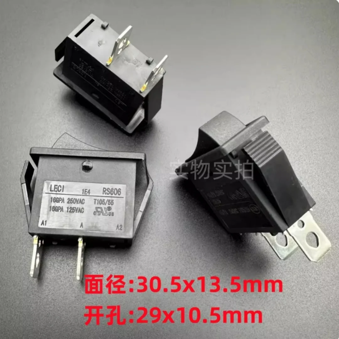 LECI LeCi RS606 2-pin 2-position button switch without light, 16A 250VAC, button KCD3
