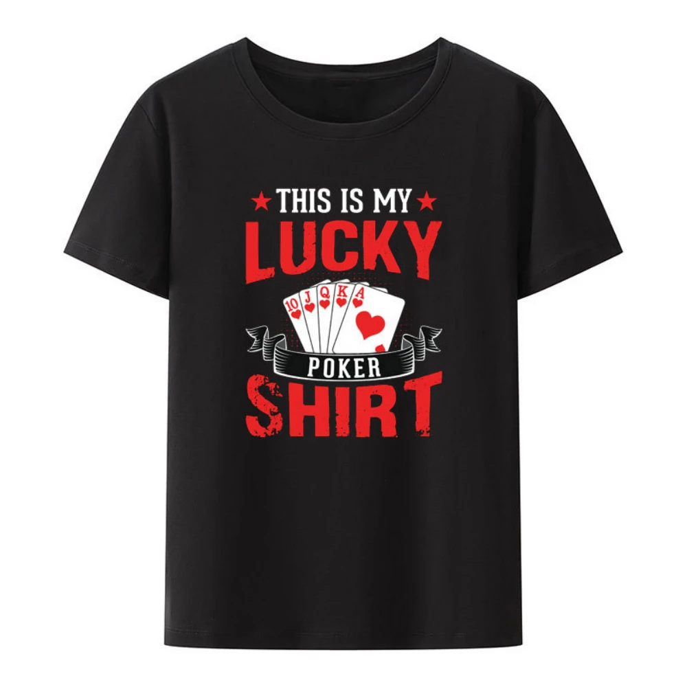 Vintage Casual Classic Poker Cotton T-shirt Fashion Men's Funny Shirt Never Give Up on Winning and Losing Daily Streetwear