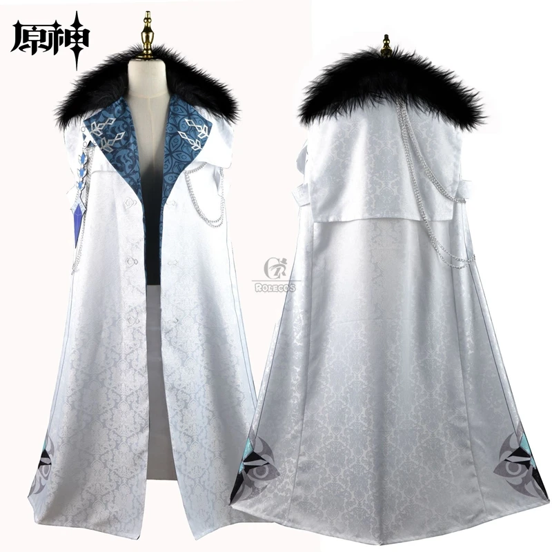 ROLECOS Genshin Impact Fatui Harbingers Cloak Cosplay Costume Snezhnaya Harbingers Childe Cloak All Sizes Man Outfit