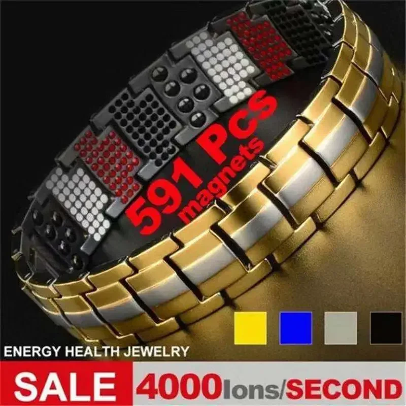 Charm Scale Shape Health Bio Energy Bangle Arthritis Magnetic Germanium Bracelet for Male Power Therapy Magnets Men Bracelets