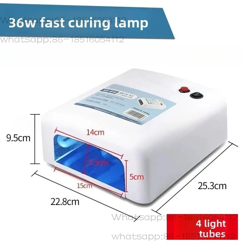 36W high-power four tube UV purple lamp curing lamp for mobile phone maintenance, shadowless glue green oil nail UV lamp