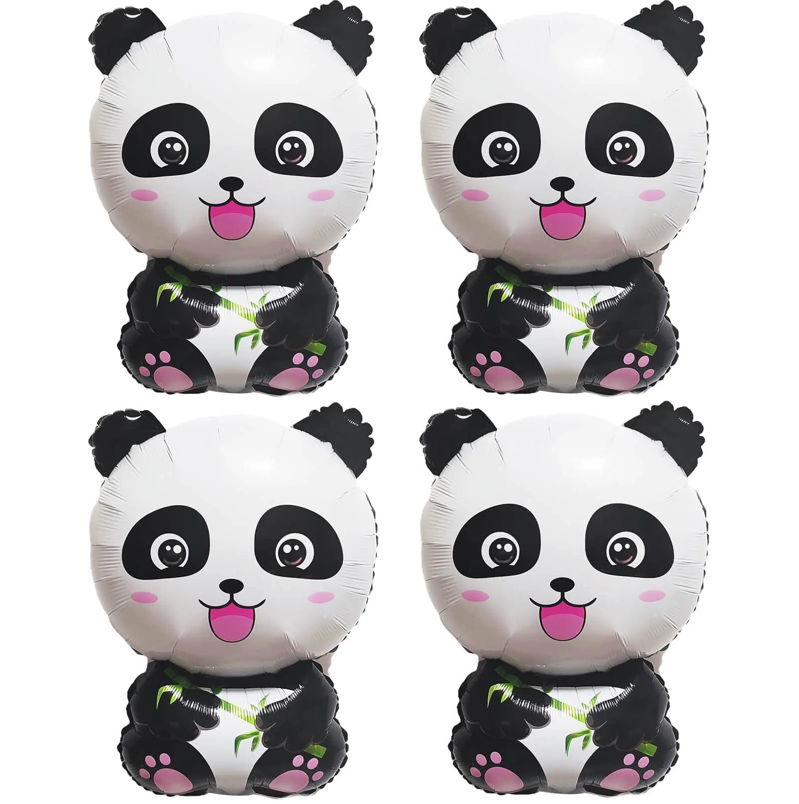 4 Stück 30 Zoll süßer Riesenpanda-Folienballon Dschungel Safari Panda Ballon Jahrestag Geburtstag Party Dekoration Lieferungen