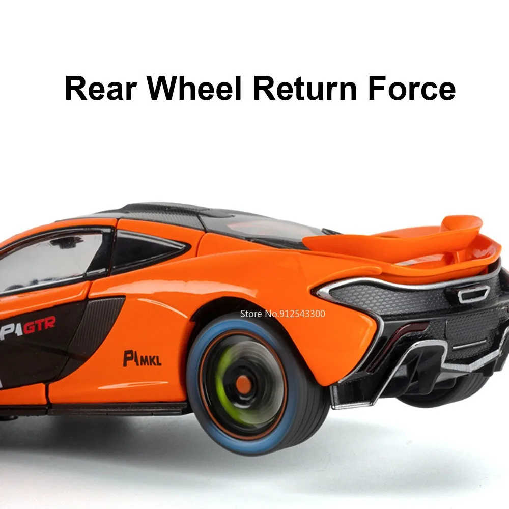 1:24 P1 Senna Model Samochodu Zabawka Odlewany Ze Stopu Otwierane Drzwi Supercar Kierownica Sterująca Amortyzacja Model dla Dzieci