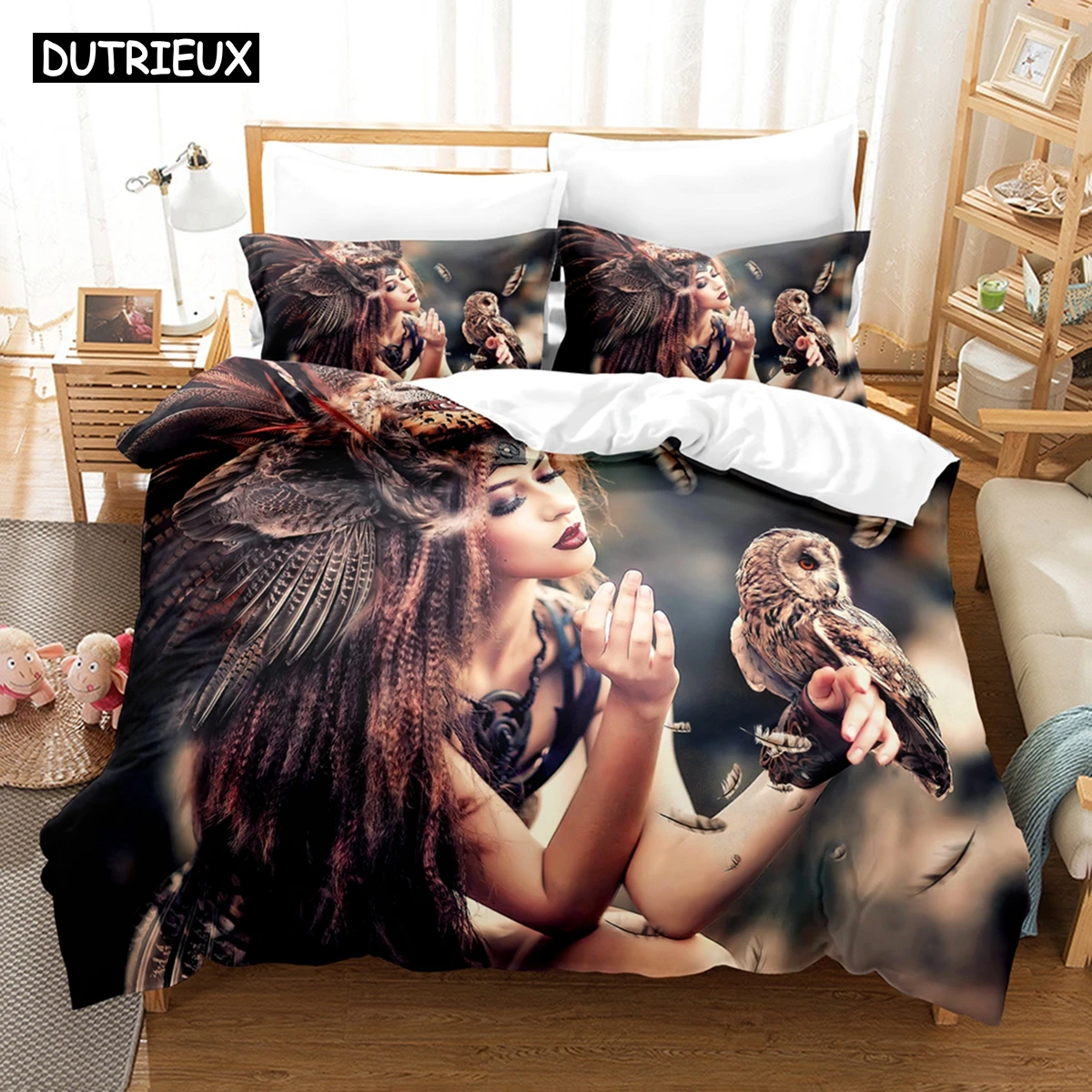 

3D The Owl Bedding Sets Duvet Cover Set With Pillowcase Twin Full Queen King Bedclothes Bed Linen