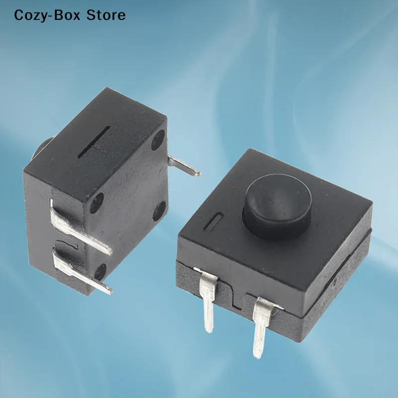 [ZY]10Pcs 12X12MM Flashlight Button Switch 3 Legged Vertical Straight Insertion Two ON And One OFF Black Button Switch[ZY]
