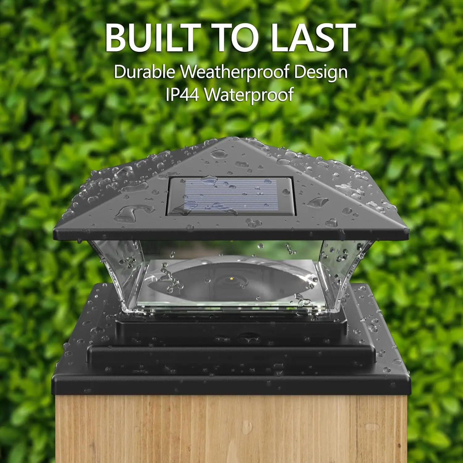 Classic Solar Post Cap Lights - Bright LED for Fence Deck Garden Patio - Slate Black (4 Pack)
