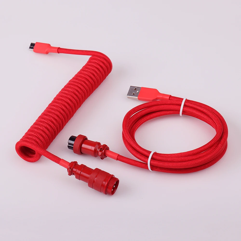 Lano benutzer definierte Paracord gewickelte mechanische Tastatur Typ c Daten feder kabel gx16 Aviator Coil Spirale USB c für Gaming Coiled Kabel 6