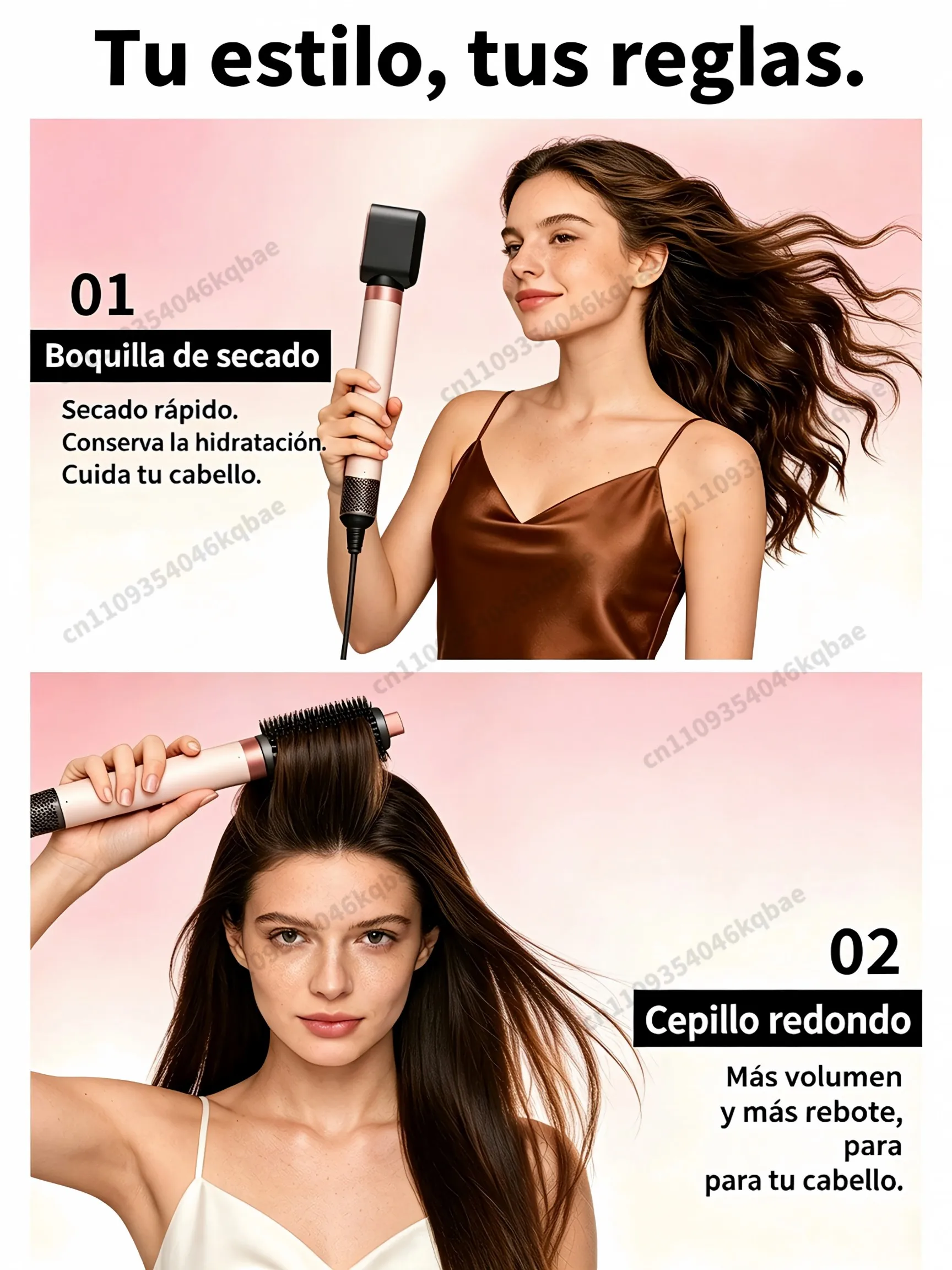 SenCiciMen, secador de pelo multifuncional con iones negativos, 1500 W, 6 en 1, con función de secado rápido, para crear rizos, dar volumen y alisar el cabello.