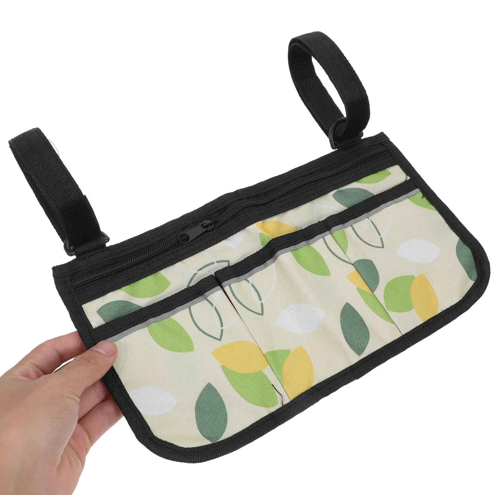 Adjustable Wheelchair Armrest Side Hanging Storage Bag Multi-Pocket Organizer Pouch For Walker Rollator Replacing Wheelchair