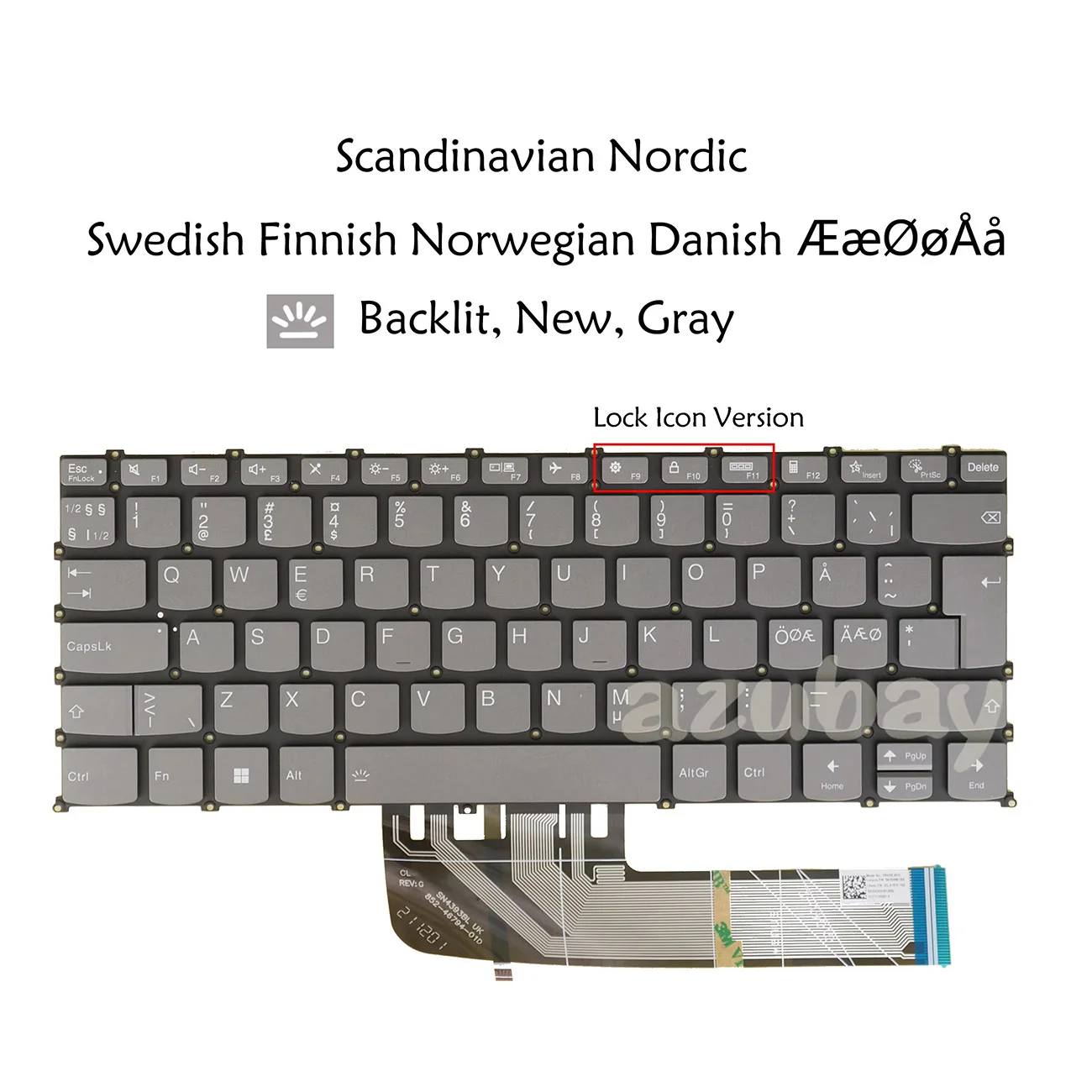 

Swedish Finnish Danish Norwegian Backlit Keyboard For Lenovo ThinkBook 14 G2 ARE, 14 G2 ITL, 14 G3 ACL, 14 G3 ITL PR4SB-NOD