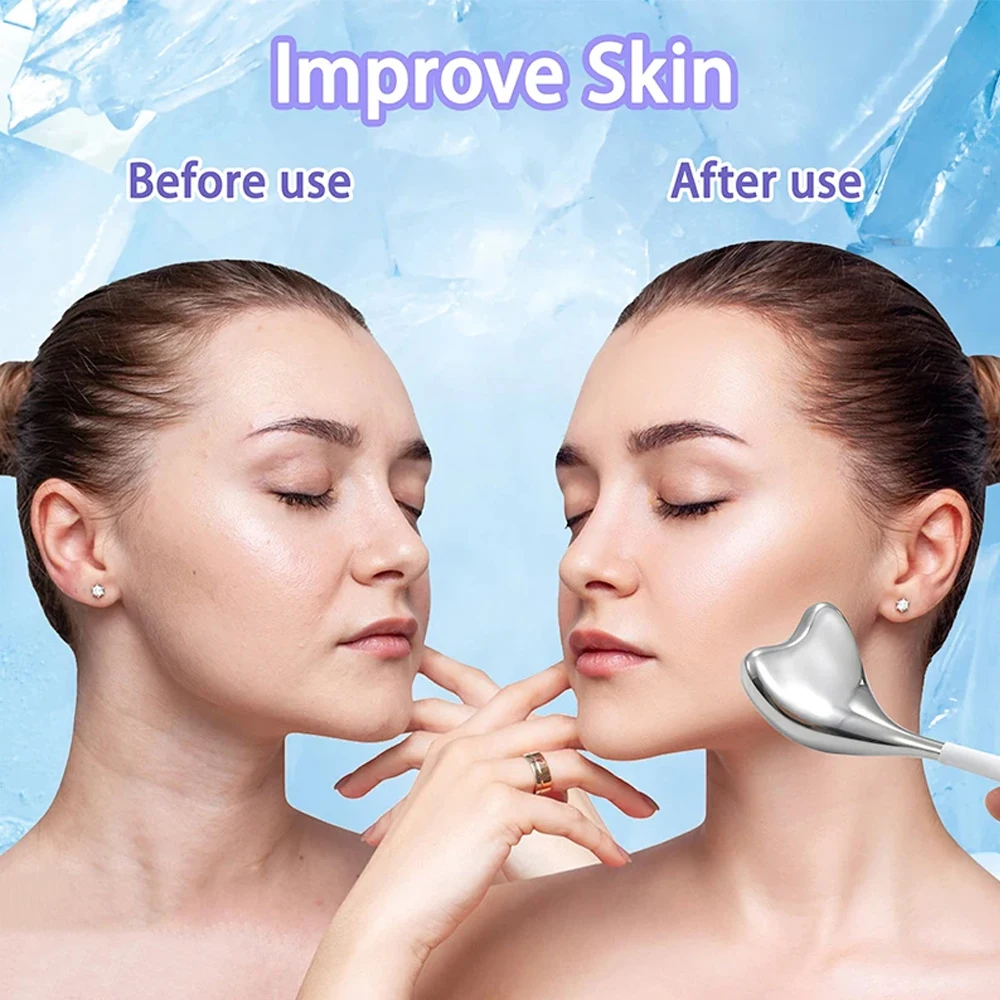 Cooling Spa Ice Globes Roller Stainless Steel Gua Sha Cryo Sticks Face and Eyes Massager Facial Skin Care Tools Gifts for Women