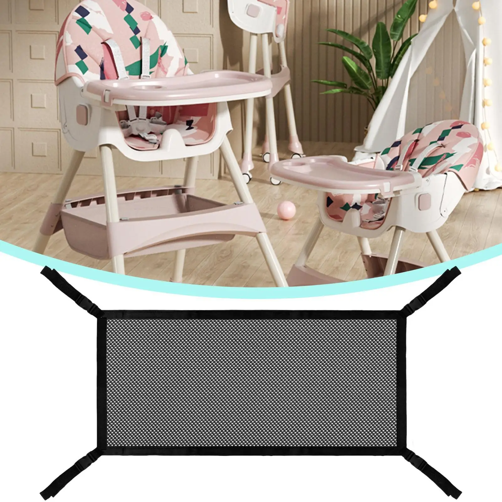 شبكة أمان لكرسي الأطفال، شبكة أمان لكرسي البرج للأطفال، أداة حماية من 4 جوانب، حاجز شبكي لدراسة لعب الأطفال #3