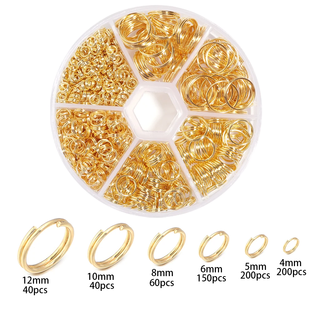 1 Set 690 Stuks Ijzer Ringetje Dubbele 4-12 Mm Cirkel Split Ringen Connector Voor Diy Ambachten handgemaakte Accessoires Groothandel Levert