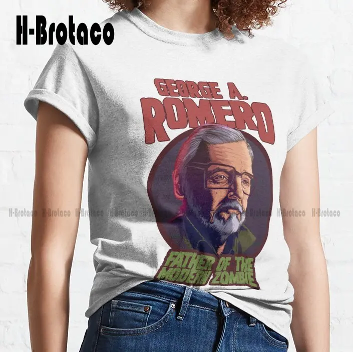 George A. Romero Classic T-Shirt Custom Aldult Teen Unisex Digital Printing Tee Shirts Creative Funny Tee Xs-5Xl Unisex Retro