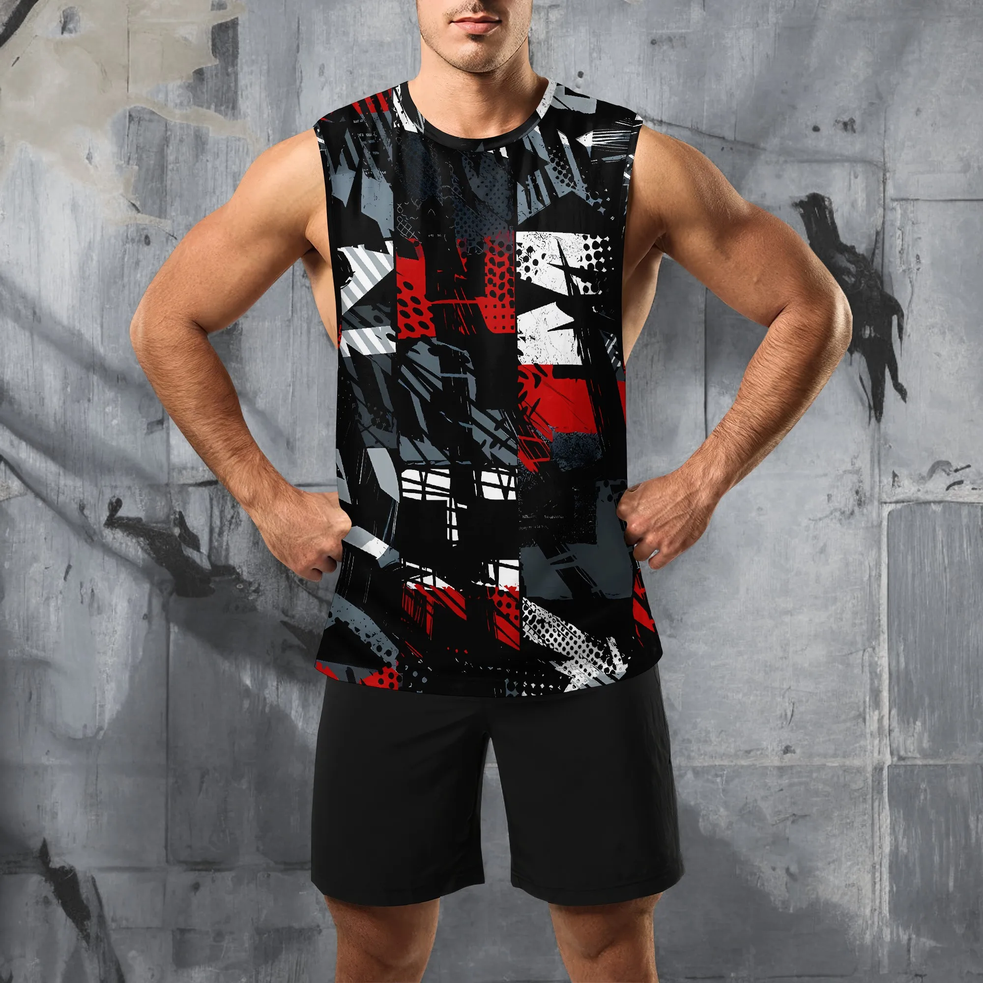 

YEAE Graffiti Print Tank Top for Men Summer Casual Sleeveless Vest