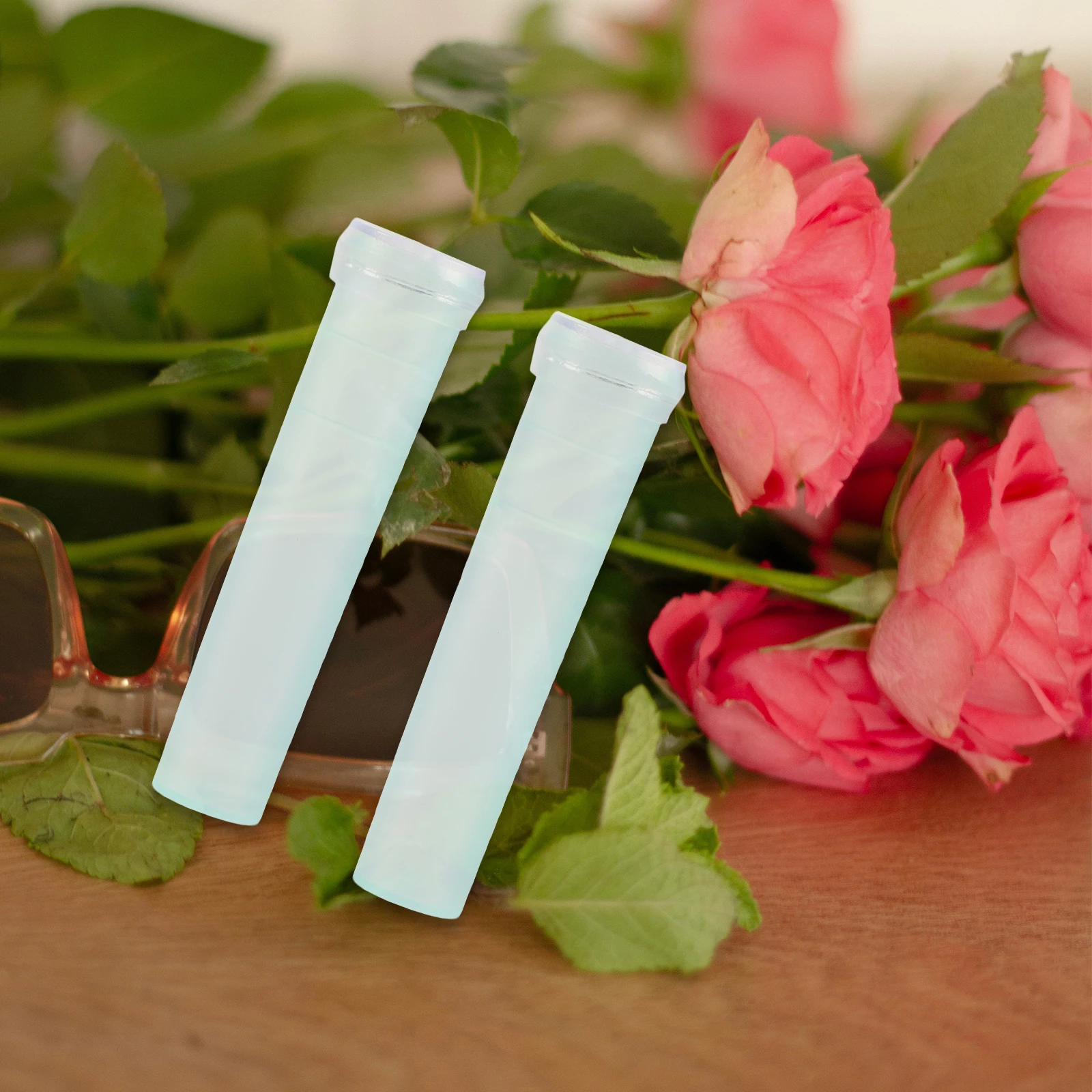 200Pcs Fresh Flower Tubes Transparent Plastic Stem Water Tubes Caps Extend Flower Freshness Floral Water Holder