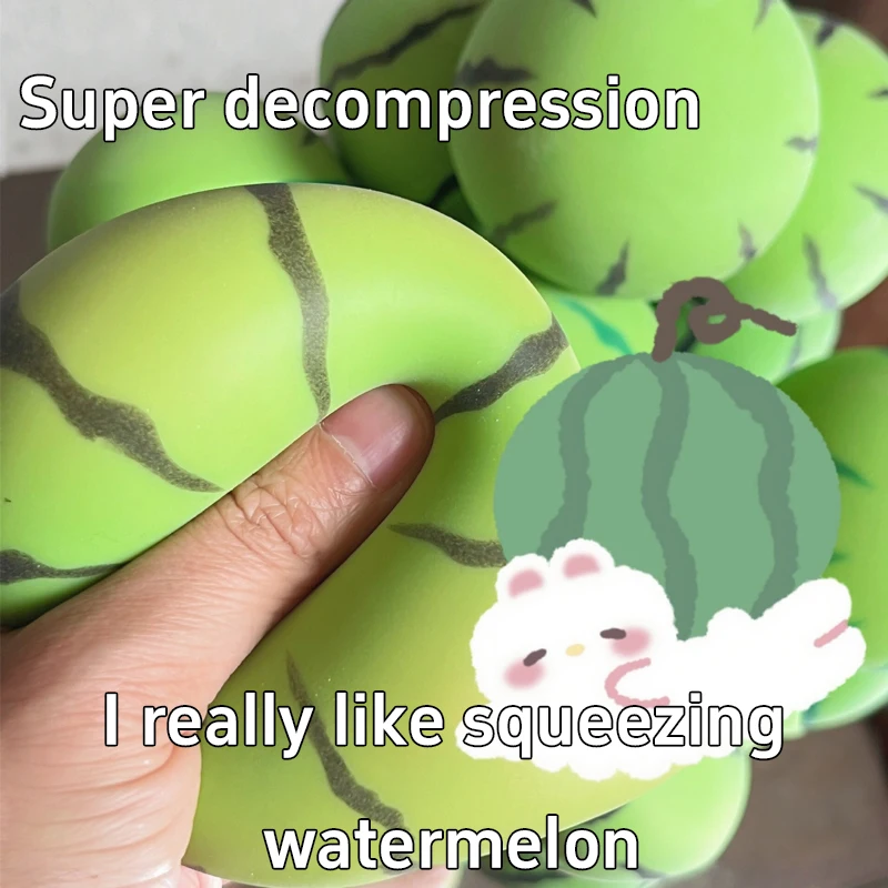 Color‑Changing Watermelon Squeeze Slow Rebound Stress Relief Squishy Creative Prank Decompression Ball For Adults ASMR Sensory