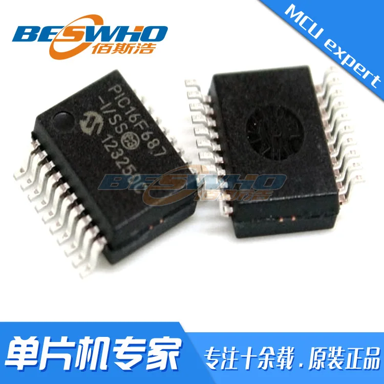 Puce de micro-ordinateur IC monopuce SSOP20 SMD MCU, PIC16F687-I/SS, nouvelle marque originale