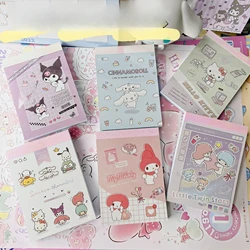 Sanrio-Bloc de notas de papel bonito Kurome, Bloc de notas con melodía de perro y canela, práctico cuaderno de notas pequeñas