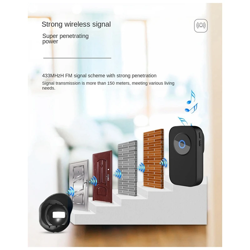 Wireless Waterproof Doorbell Two-To-One Human Body Infrared Induction Doorbell Store Reminder Welcome Device