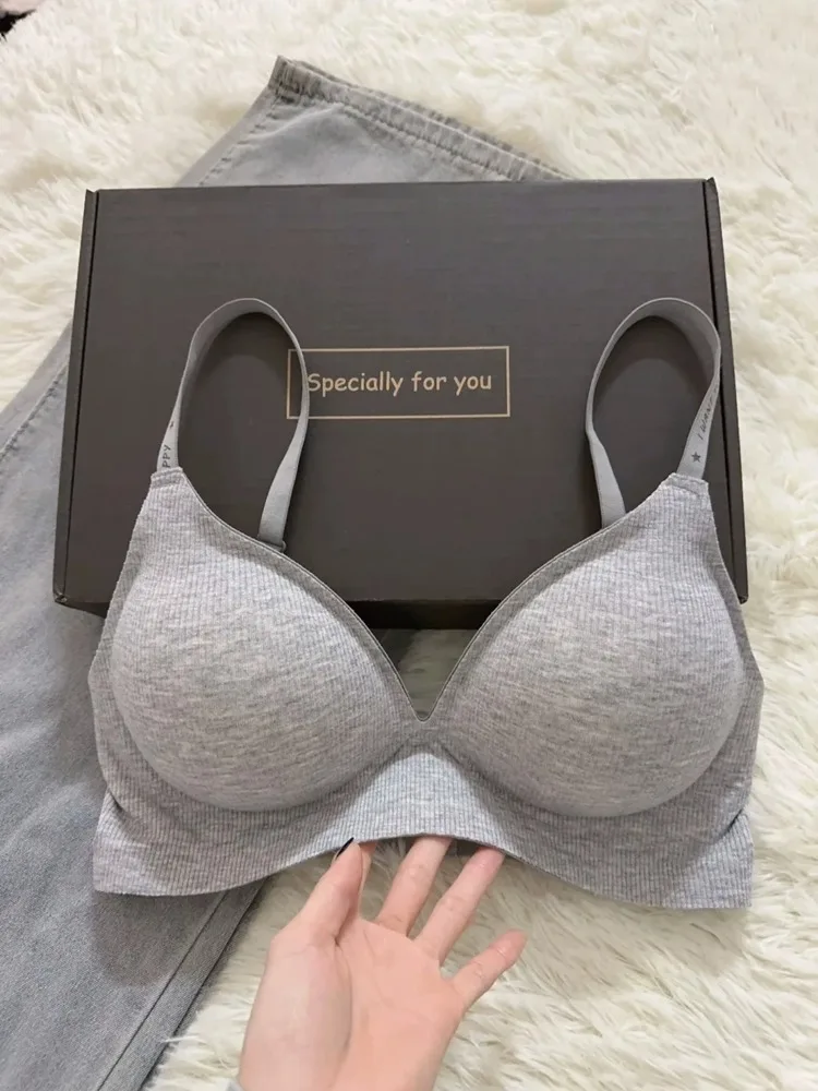 

Сексуальный женский бюстгальтер с мультяшным принтом, без косточек, с эффектом увеличения груди, с широкими бретелями, V-образная чашка