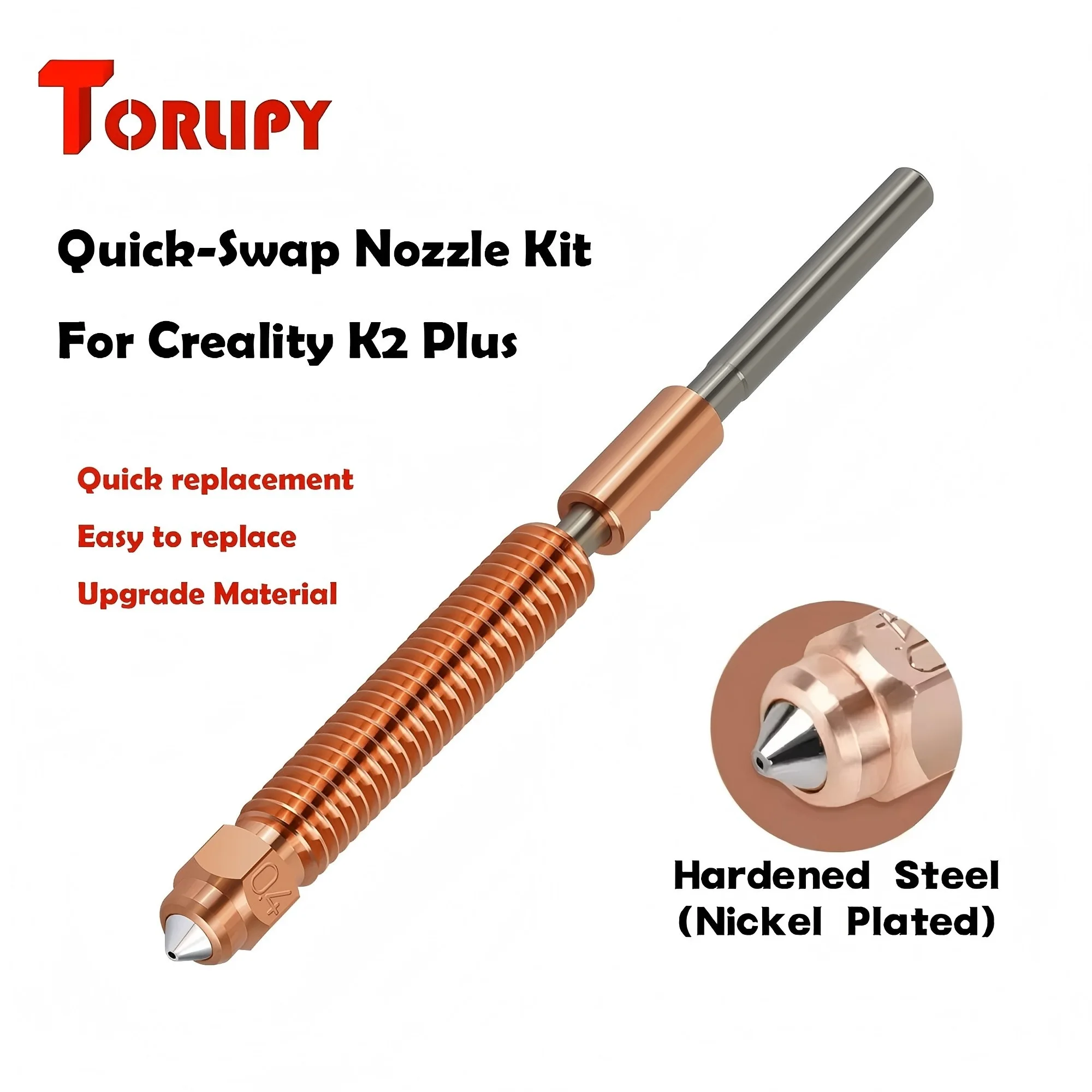 For Creality K2 Plus Nozzle 0.2/0.4/0.6/0.8/1.0mm Quick-Swap Nozzle Kit For Creality K2 Plus 3D Printer Accessories