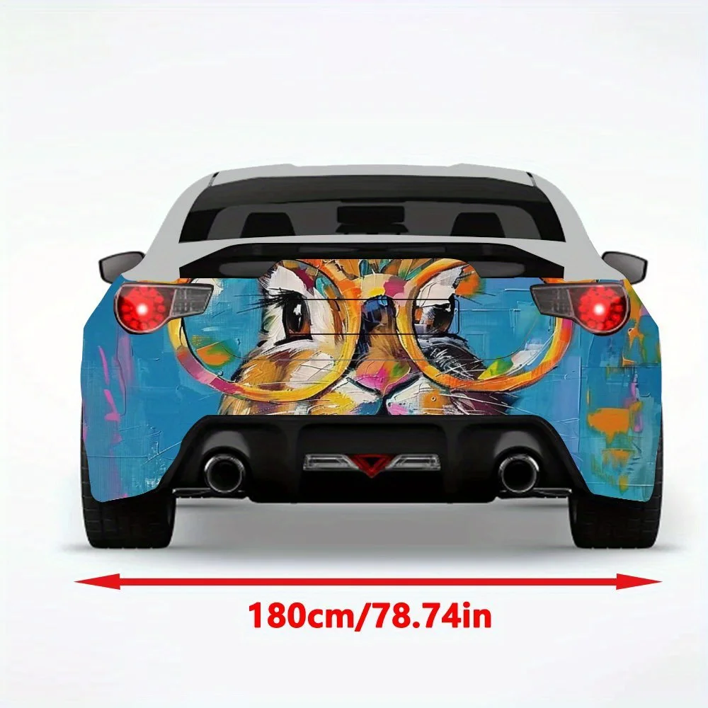 Bubblegum Rabbit Fun Car StickerVinyl Decal for Car Rear, Waterproof Self-Adhesive Vinyl Stickers for Vehicle Tail & Bumper, Dec