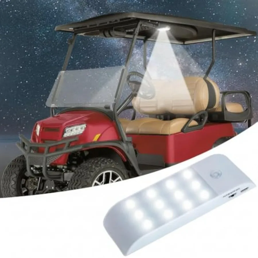 Magnetic Dome Light, Universal Golf Cart Roof Light, USB Rechargeable Wireless Motion Sensor for Vehicle RV Camping Bedroom, Un
