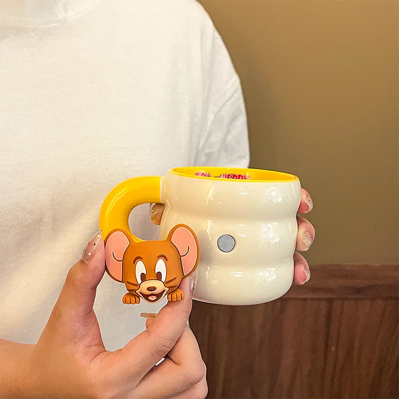 Tom and Jerry Cute Cartoon Mouse Cat Ceramics Coffee Cup Kawaii Mug Lovely Periphery Water Cup Home Decor Room Decoration Gift