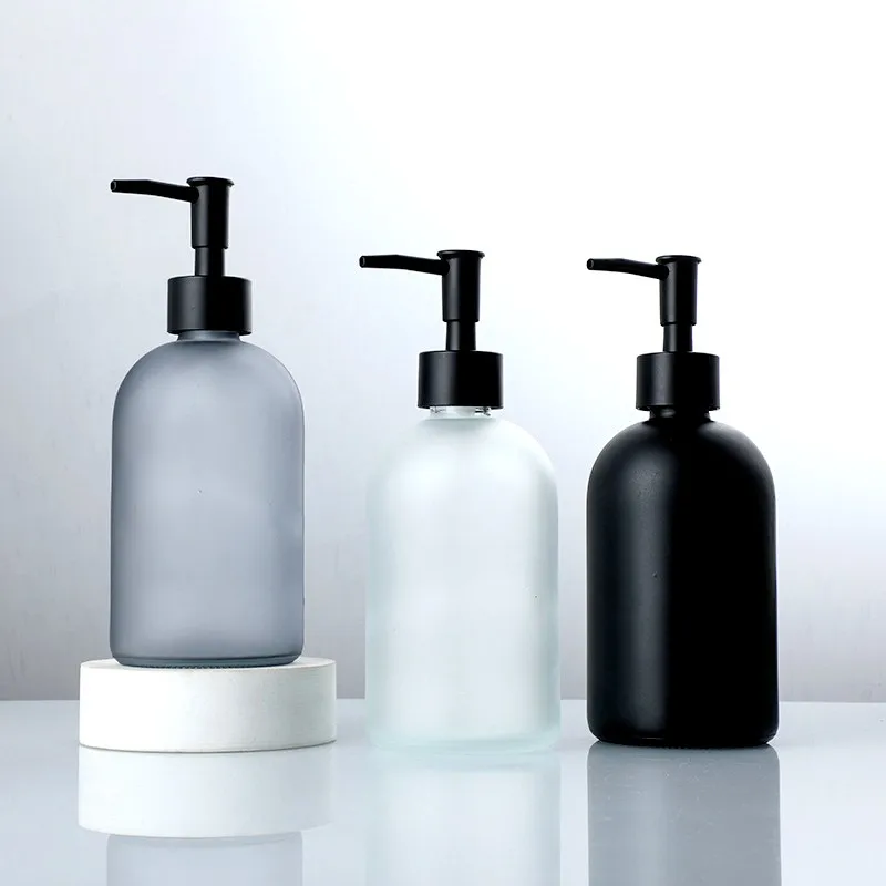 410ml Black Soap Dispenser for Shampoo Shower Gel Lotion Press Empty Bottle Pump Refillable Bottles Modern Cosmetics Container