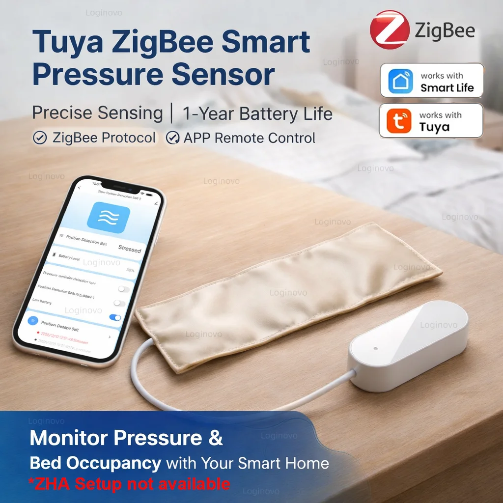 

New Tuya ZigBee Pressure Sensor Gravity Pad Bed Occupancy Detection Smart Life Home Automation Monitoring For Elderly Care