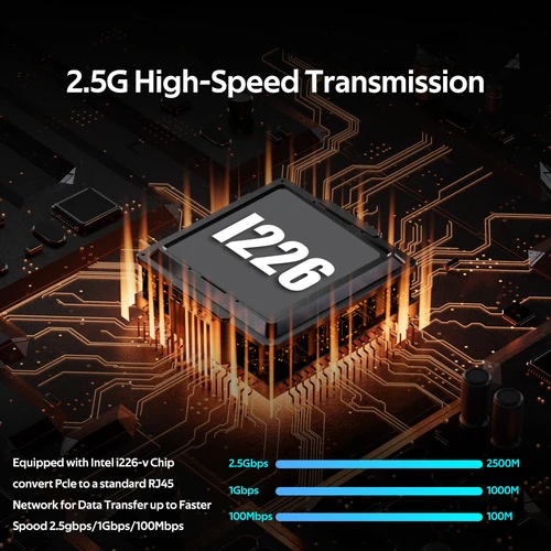 Imagen 2 del producto Adaptador de red I226-V 2,5G Gigabit Ethernet PCIE RJ45 100/1000/2500M controlador LAN PCI Express para escritorio/PC fácil de configurar