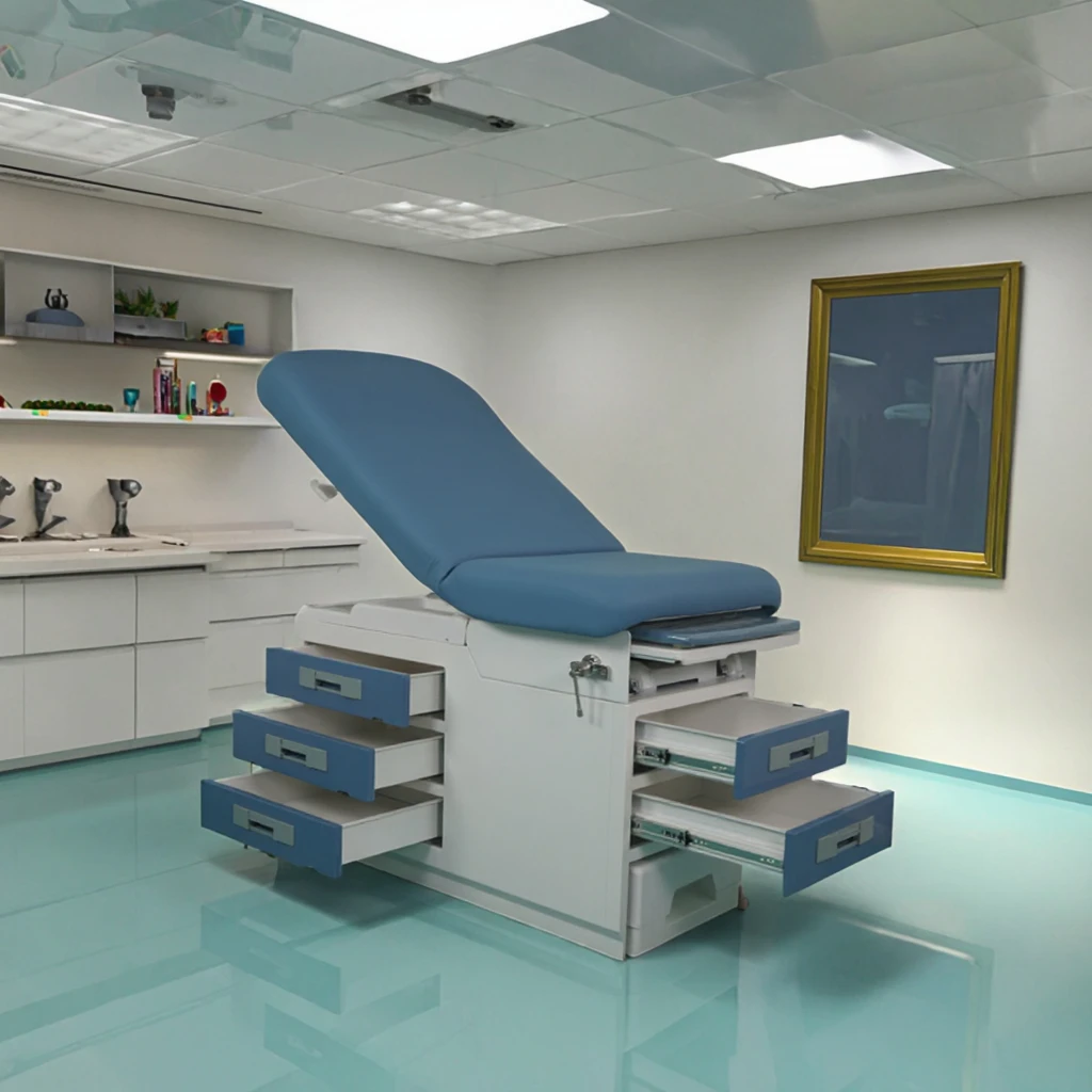 

Стальная больничная кровать для гинекологического осмотра и стол для красоты с выдвижными ящиками Больничная мебель Сертифицированная CE/ISO