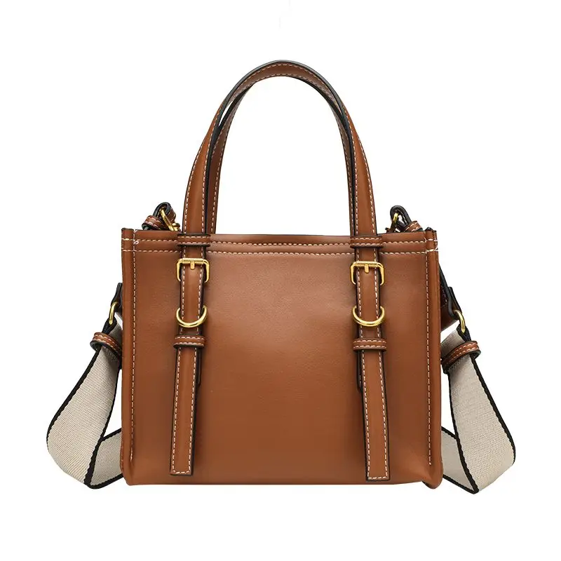 

Кожаная большая сумка, женская маленькая офисная сумка, повседневная сумка через плечо из искусственной кожи, винтажный коричневый кошелек с регулируемым ремешком