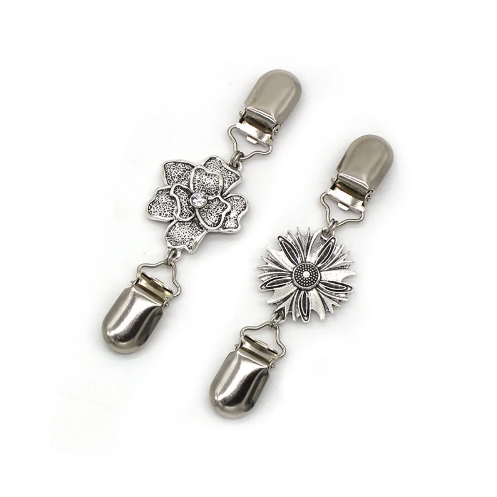 Vintage Floral Shawl Clips Metal Cinch Clip Waist Cincher Clips for Girls Women Cardigan Sweater Dress Clothing Tightener Clips