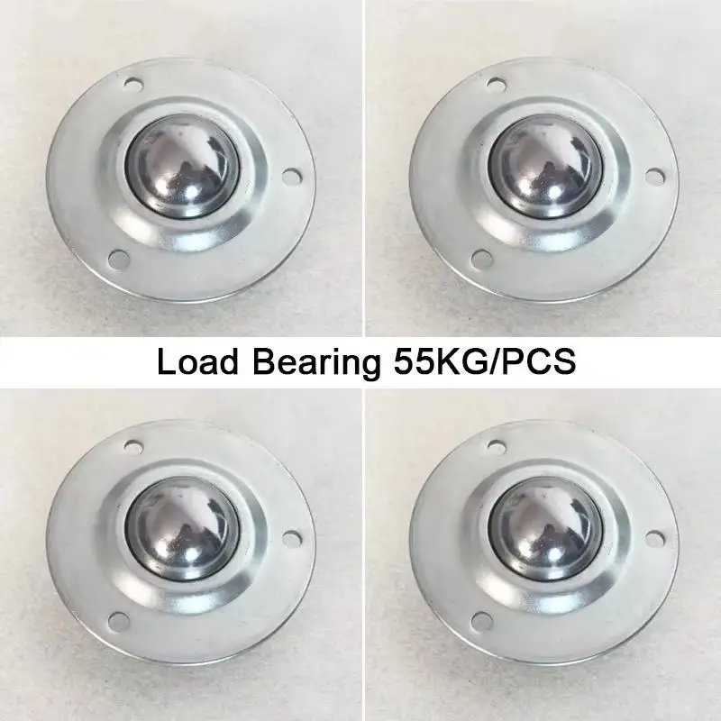 8PCS Bearing Steel 1.2'' Universal Ball Bearing Transfer Unit Conveyor Rollers Casters Bull's Eye Wheels Loading 55KG/PCS