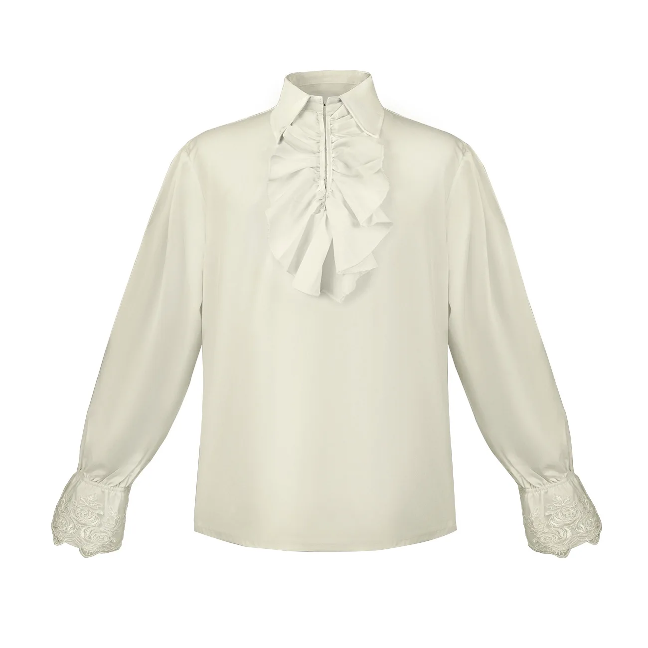 Middeleeuwse Halloween Renaissance Steampunk Kanten Kraag Kant Ruche Vampire Cos Shirt