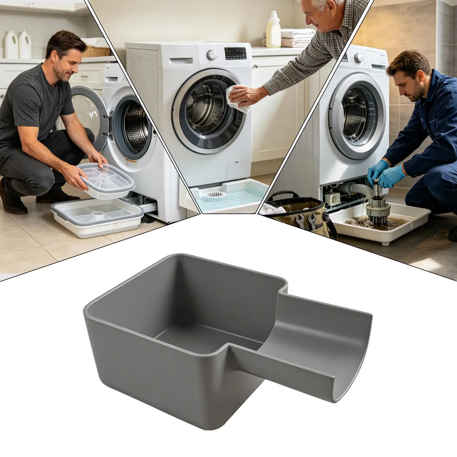 Durable Universal Washing Machine Drain Tray Reusable Lint Filter For Washer Water Drainage Home Rental Laundry Floor Protection