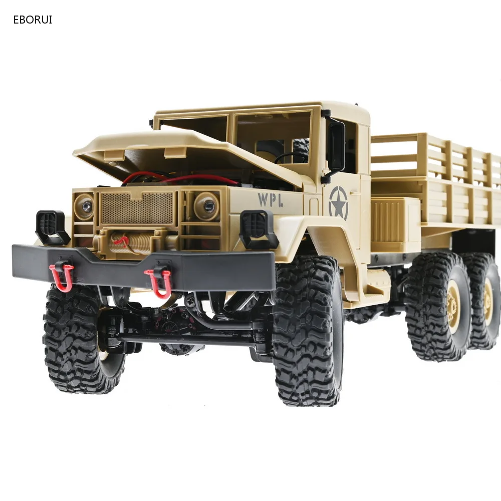 WPL B16 RC Military Transpotr Truck 1/16 2.4G Full Proportional 6WD Crawler Off Road RC Car With Light RTR Gift Toy for Kids