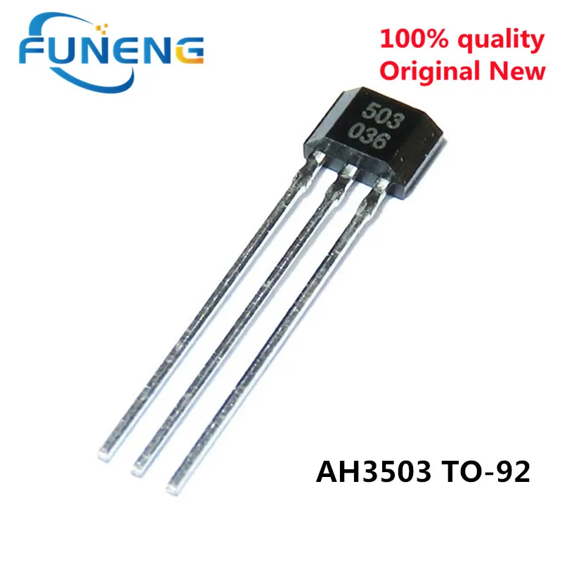 50pcs AH3503 TO-92 3503 TO-92UA UGN3503UA TO92 UGN3503 AH3503U Casing Linear Hall Effect Sensor Hall Sensor Motor