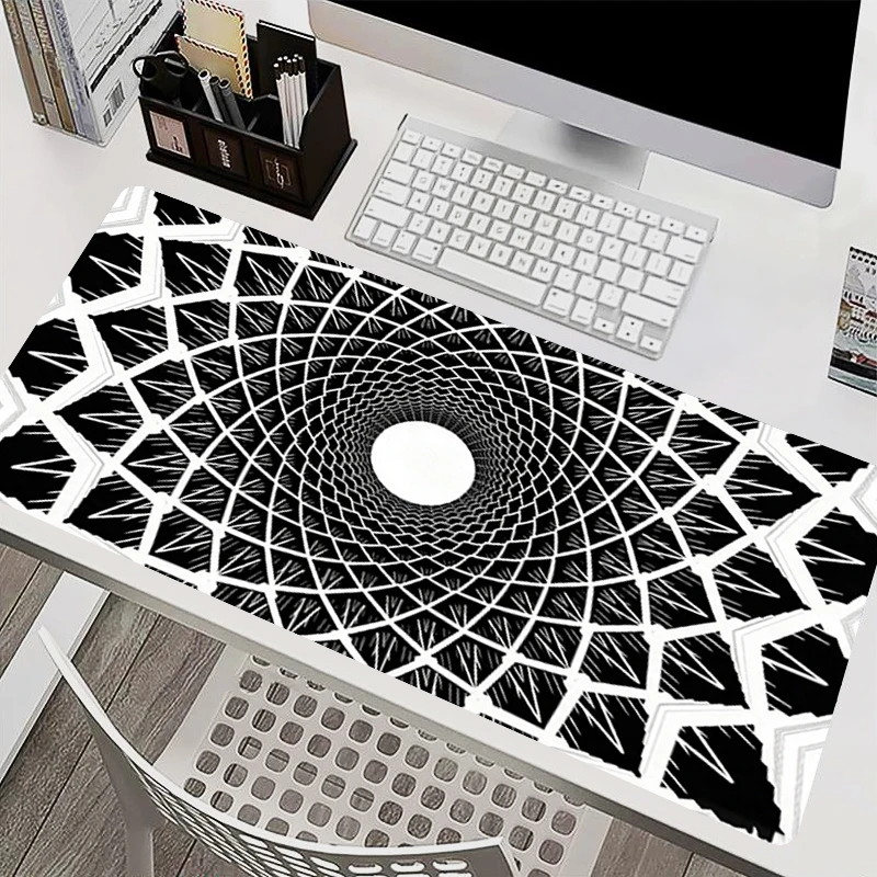 Large Mouse Pad Gamer Home Computer HD Mousepad Artistic lines desk mat Black Keyboard Pad xxl Carpet