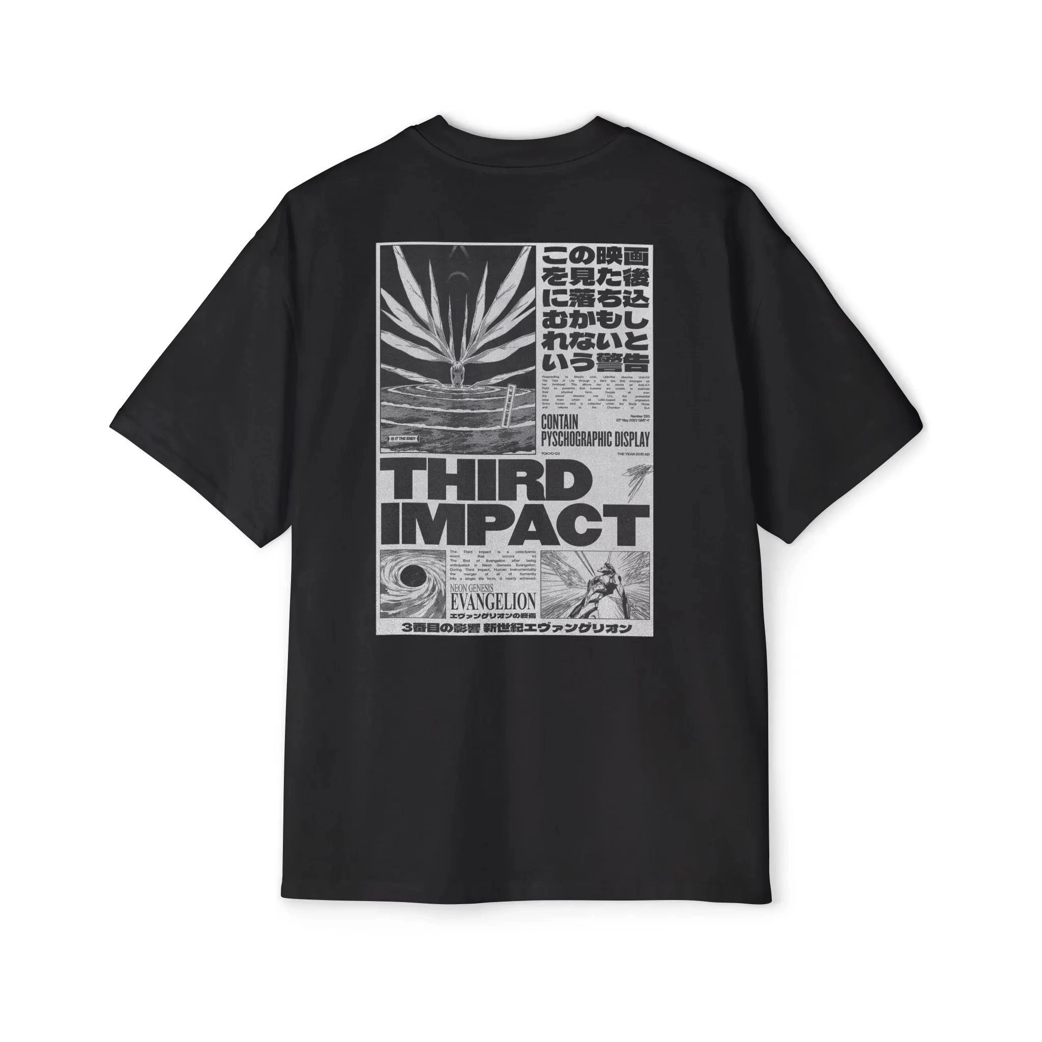 Camiseta Neon Genesis Evangelion Third Impact – Ropa Urbana de Anime de los 90 – NGE Nerv Shinji Rei Ayanami Unisex Ins