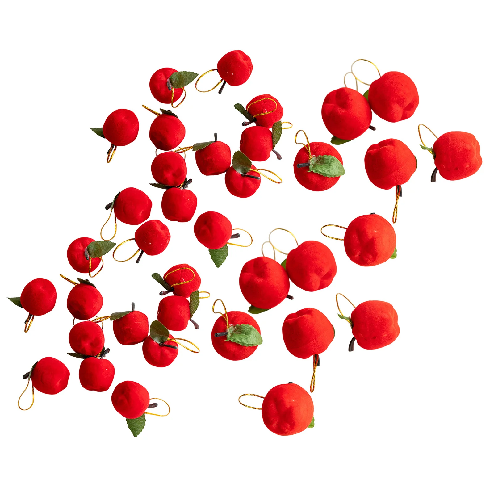 

48Pcs Mini Red Apples Versatile Decor Use As Party Supplies Photo Props Fruit Ornaments for Various Spaces Small Red Ornaments