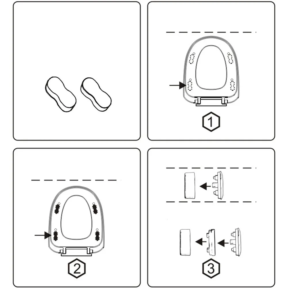

8Pcs Toilet Seat Gasket Universal ABS Plastic Self-Adhesive Bumper Cushion Pad Bathroom Repair Anti-Slip Noise Reduction